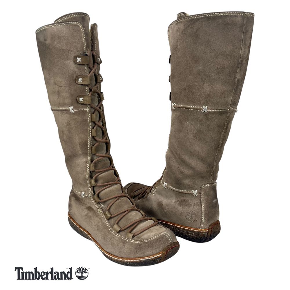 Timberland Women's 8M Moorland‎ Knee High Lace-Up Suede Waterproof Boots